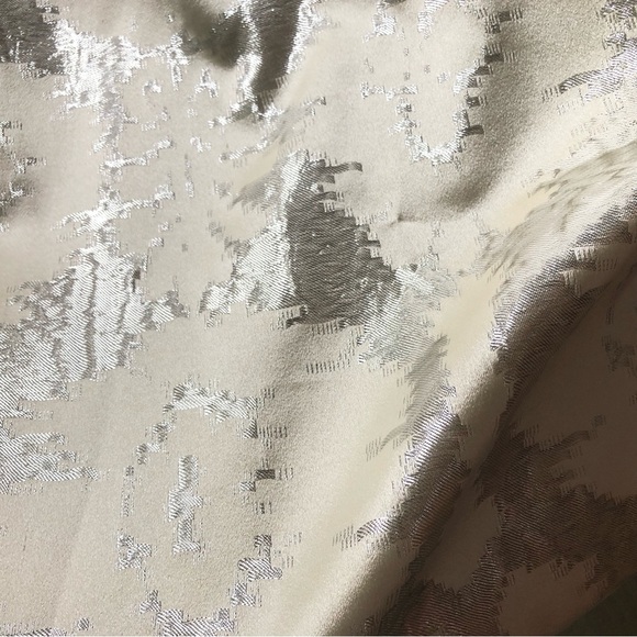 Talbots Silk Blend Metallic Detailed Dress in Cream & Silver Size 10 - Picture 10 of 13